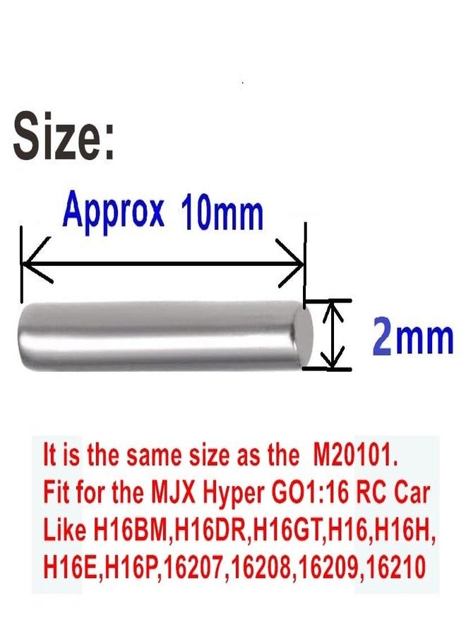 ZdingTech 60pcs 2X10mm Dowel Pin Wheel Hex Pins Compatible with HSP Redcat Wltoys Traxxas Hyper go Wheel hex pins M20101,for MJX Hyper Go 16207 16208 16209 16210 H16BM H16DR 14301 14302 H14BM - Image 2
